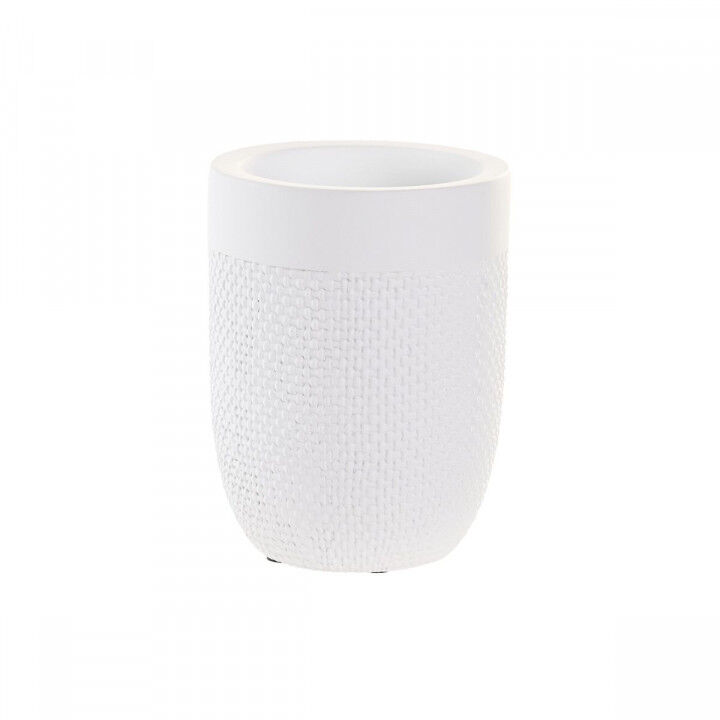 Glass DKD Home Decor White Cement 8 x 8 x 10,5 cm