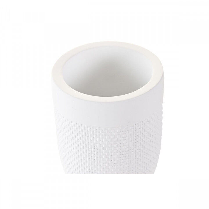 Trinkglas DKD Home Decor Weiß Zement 8 x 8 x 10,5 cm