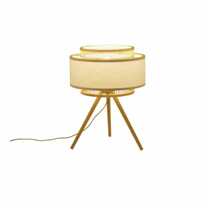 Bureaulamp DKD Home Decor Bruin Polyester Wit Bamboe (36 x 36 x 48 cm)