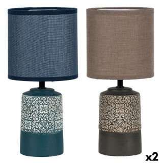 Tischlampe DKD Home Decor aus Keramik Steingut 50 W (15 x 15 x 32 cm) (2 Stück)