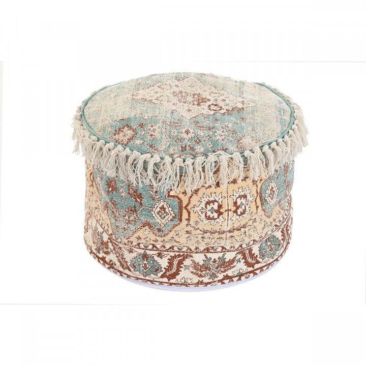 Kussen DKD Home Decor Voor op de grond 46 x 46 x 37 cm Bruin Groen Geel Arabisch 45 x 45 x 35 cm Franjes