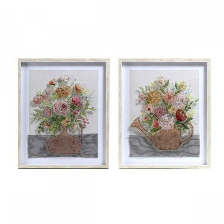 Schilderij DKD Home Decor Vaas (53 x 3 x 63 cm) (2 Stuks)