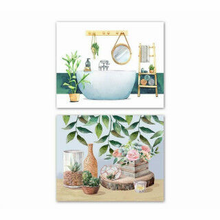 Canvas DKD Home Decor Canvas Hout MDF 50 x 1,8 x 40 cm