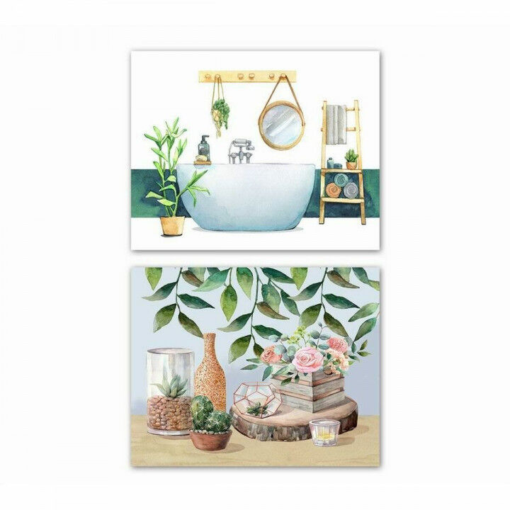 Tela DKD Home Decor Tela Legno MDF 50 x 1,8 x 40 cm