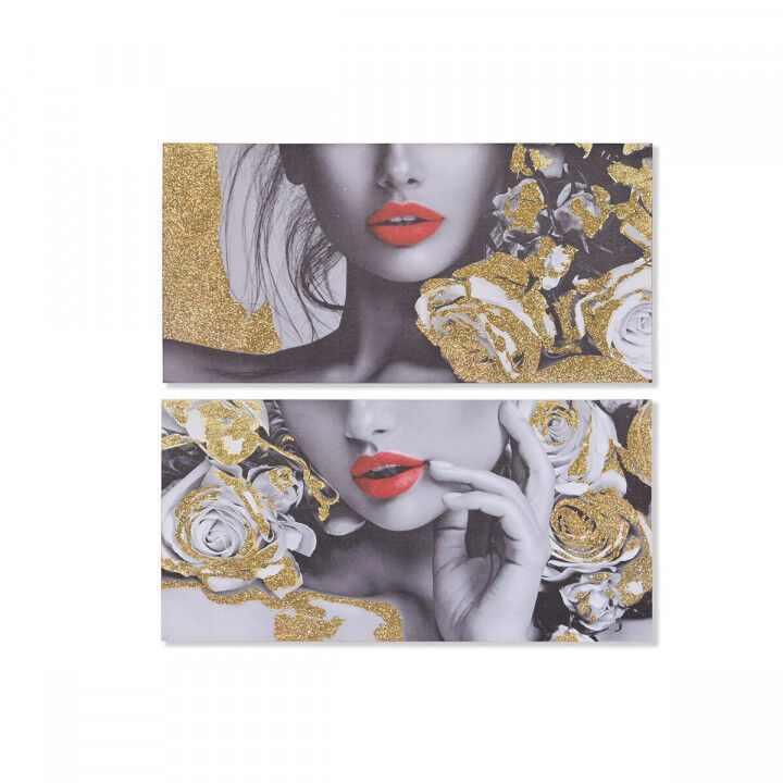 Canvas DKD Home Decor Canvas Hout MDF 80 x 2 x 40 cm