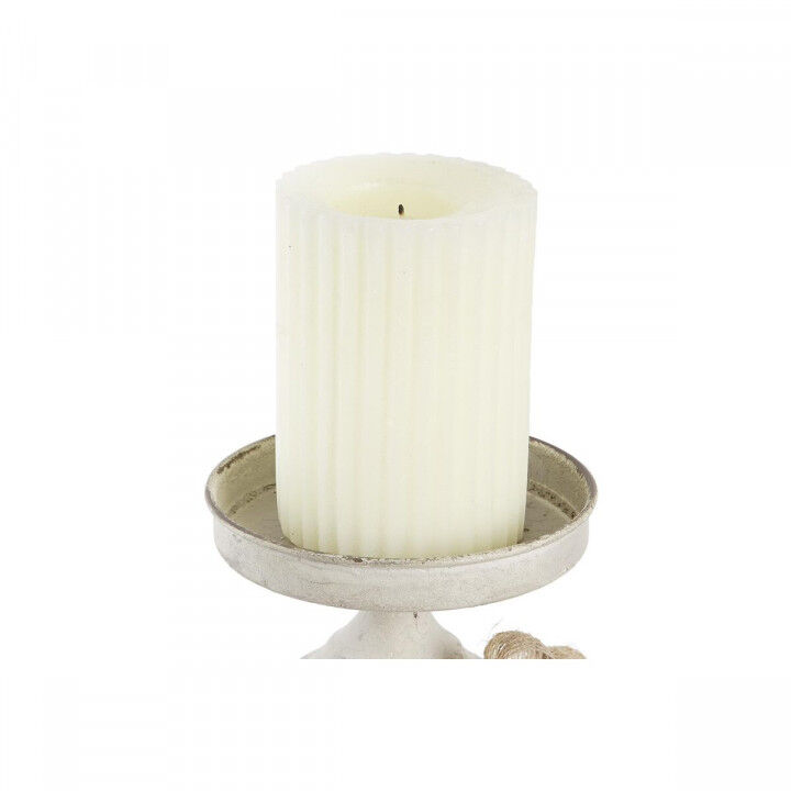 Portacandele DKD Home Decor 13 x 13 x 17,5 cm Metallo Bianco