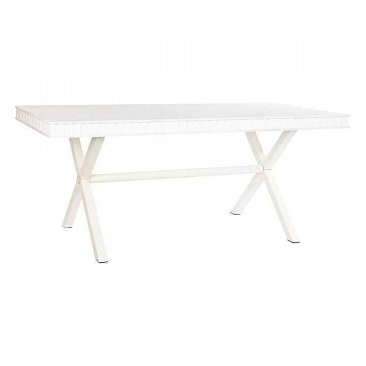 Eettafel DKD Home Decor Wit Metaal Mangohout 180 x 90 x 76 cm