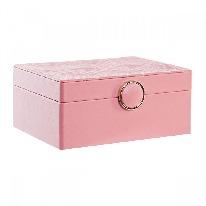 Scatola-Portagioie DKD Home Decor Rosa Legno MDF 17 x 13 x 8,5 cm