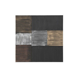 Wanddecoratie DKD Home Decor Zwart Gouden Glamour Modern Hout MDF (91 x 3 x 91 cm)