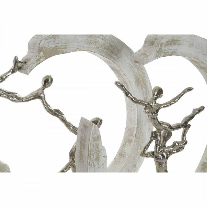 Decoratieve figuren DKD Home Decor 32,5 x 10 x 47 cm Zilverkleurig Wit Balletdanseres Modern Decapé (2 Stuks)