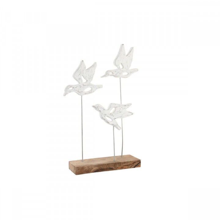 Deko-Figur DKD Home Decor Braun Weiß Eisen Mango-Holz Vögel (32 x 10 x 51 cm)