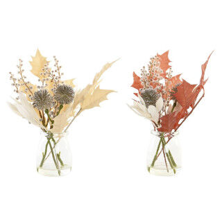 Decorative Plant DKD Home Decor Crystal Golden Brown Polyethylene White (6 x 6 x 27 cm) (2 Units)