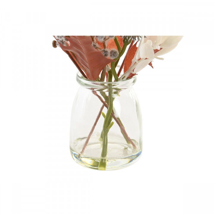 Decoratieve plant DKD Home Decor Kristal Gouden Bruin Polyethyleen Wit (6 x 6 x 27 cm) (2 Stuks)