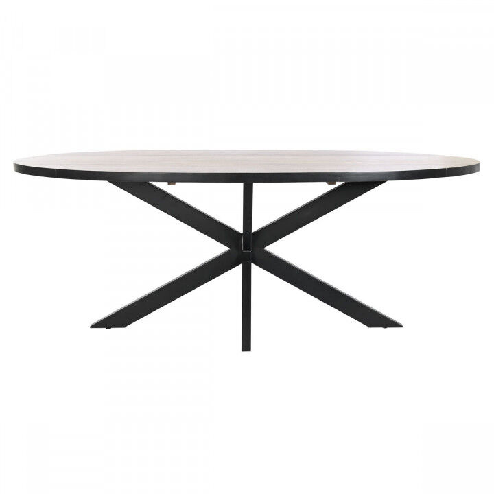 Dining Table DKD Home Decor Black Natural Metal Mango wood 200 x 100 x 76 cm