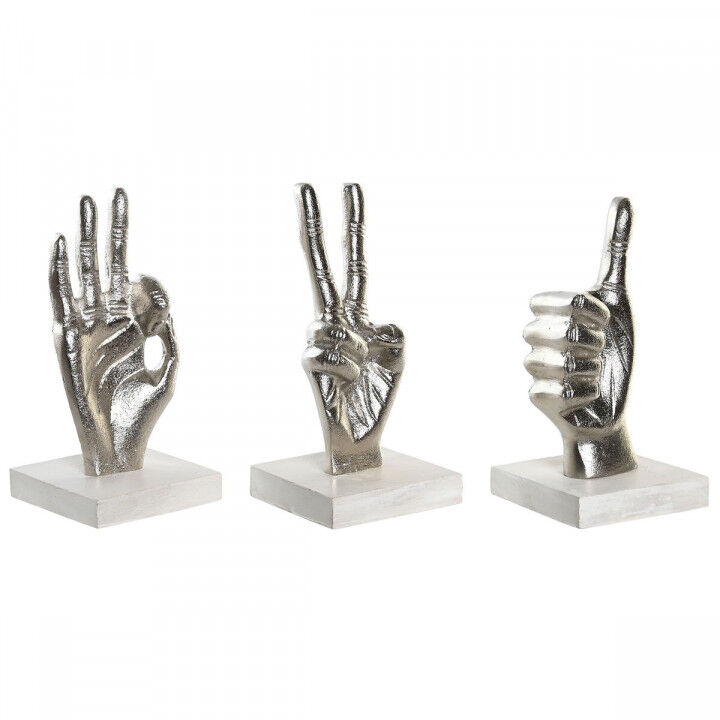 Figura Decorativa DKD Home Decor Plateado 10 x 10 x 20 cm (3 Unidades)