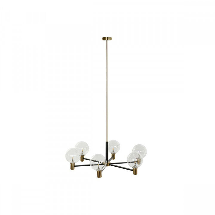 Plafondlamp DKD Home Decor 83 x 83 x 128 cm Kristal Zwart Gouden Metaal 9 W