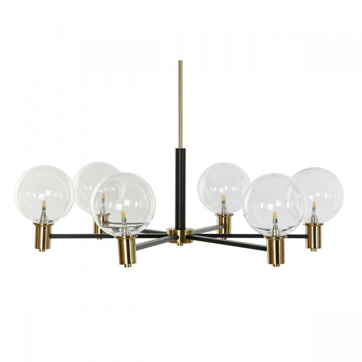 Suspension DKD Home Decor 83 x 83 x 128 cm Verre Noir Doré Métal 9 W