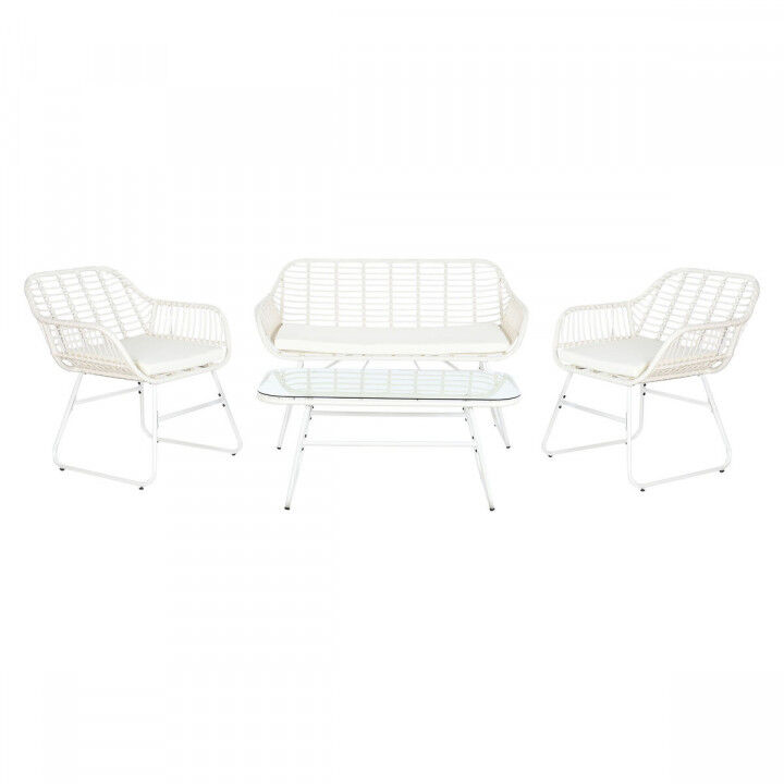 Tuinmeubilair DKD Home Decor Wit 124 x 74 x 84 cm (4 Onderdelen)