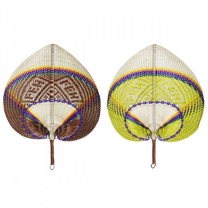 Decoración de Pared DKD Home Decor Naranja Natural 40 x 0,5 x 32 cm (2 Unidades)