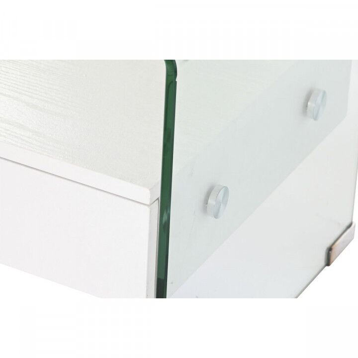 Nachtkastje DKD Home Decor Wit Transparant Kristal Hout MDF 50 x 40 x 45,5 cm