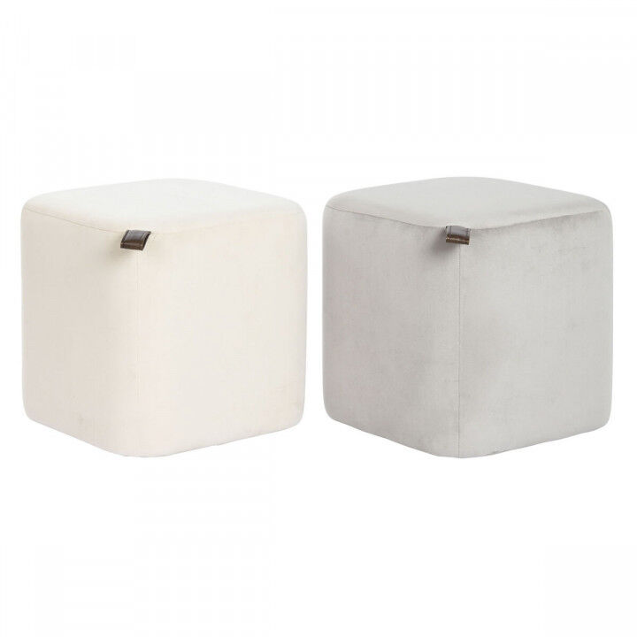 Poggiapiedi DKD Home Decor Giallo Azzurro Beige Grigio Scandi 35 x 35 x 35 cm (2 Unità)