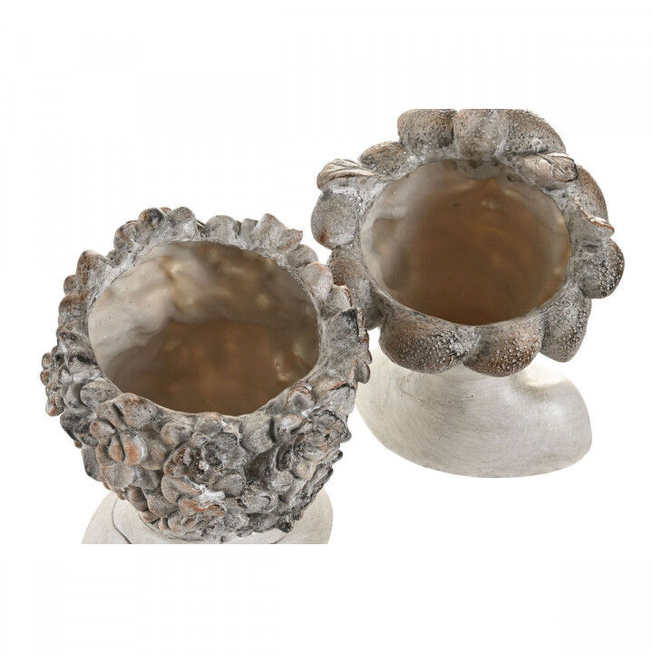 Planter Home ESPRIT Grey Resin Face Shabby Chic 18 x 15 x 23 cm (2 Units)
