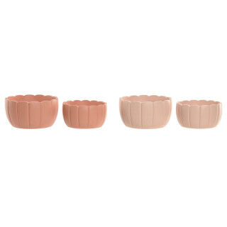 Planter Home ESPRIT Terracotta Light Pink Cement Shabby Chic 18 x 18 x 10 cm (2 Pieces) (2 Units)