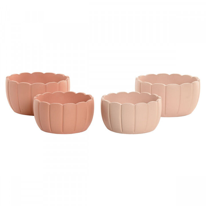 Grondlegger Home ESPRIT Terra cotta Licht Roze Cement Shabby Chic 18 x 18 x 10 cm (2 Onderdelen) (2 Stuks)