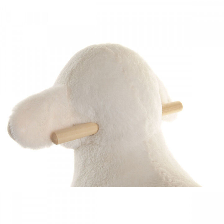 Sedia a Dondolo Home ESPRIT Bianco Naturale Pecora