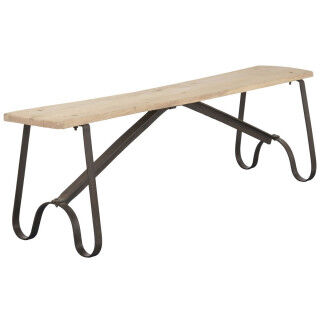 Bench Home ESPRIT Black Natural Iron Teak 152 X 41 X 46 CM