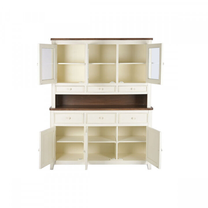 Stand Espositore Home ESPRIT Crema Marrone scuro Legno di mango Legno MDF 150 X 45 X 190 CM