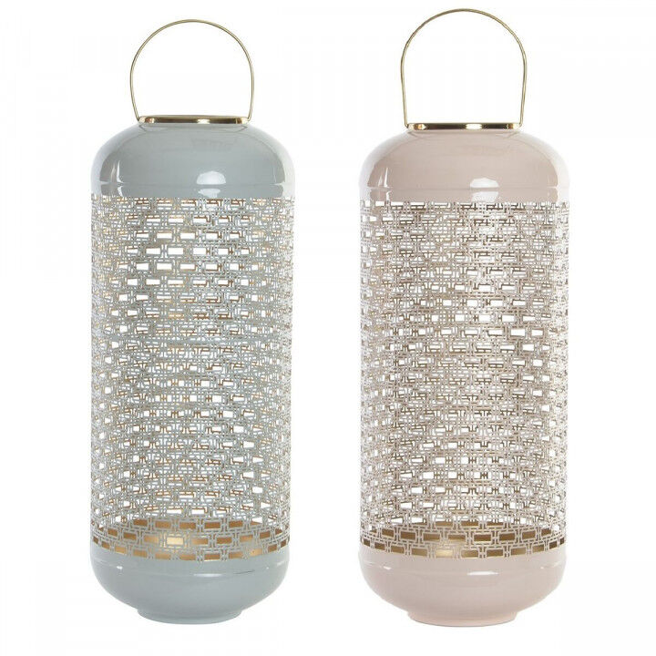 Kaarshouder DKD Home Decor Blauw Roze Aluminium 24 x 24 x 60 cm 24 x 24 x 71 cm (2 Stuks) (2 Onderdelen)