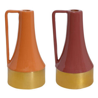 Portacandele DKD Home Decor Metallo Laccato (11 x 11 x 20 cm) (2 Unità)