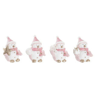 Decorazione Natalizia DKD Home Decor Resina Pupazzo di Neve (3,5 x 2,5 x 4 cm) (4 Unità)