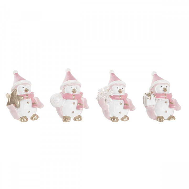 Kerstversiering DKD Home Decor Hars Sneeuwpop (3,5 x 2,5 x 4 cm) (4 Stuks)