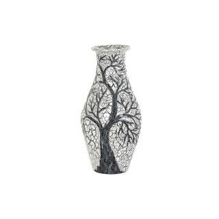 Vaso DKD Home Decor Albero Bianco Nero Bianco/Nero Cristallo Terracotta 29 x 29 x 60 cm