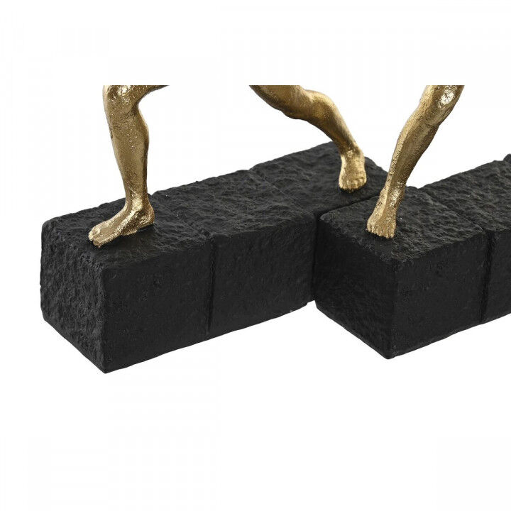 Decoratieve figuren DKD Home Decor 21 x 5,5 x 25,5 cm Zwart Gouden Gymnast (2 Stuks)