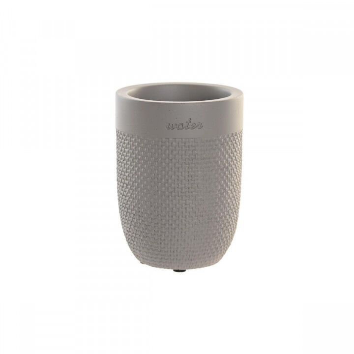 Glas DKD Home Decor Grijs Cement 8 x 8 x 10,5 cm