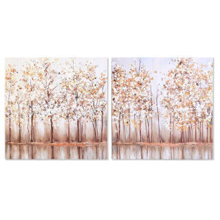 Tela DKD Home Decor Alberi Tradizionale 90 x 2 x 90 cm (2 Unità)
