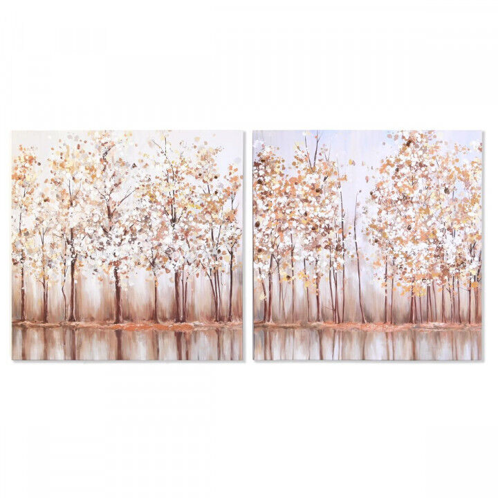 Tela DKD Home Decor Alberi Tradizionale 90 x 2 x 90 cm (2 Unità)