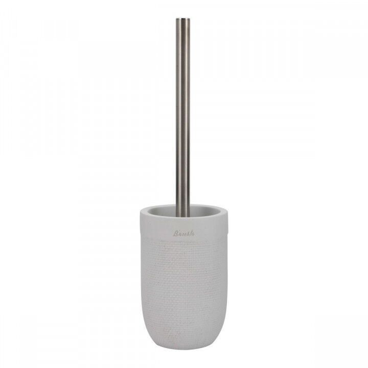 Toiletborstel DKD Home Decor 10 x 10 x 37 cm Cement Roestvrij staal Wit