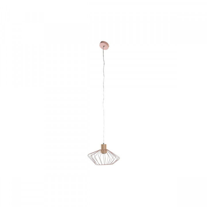 Suspension DKD Home Decor 34 x 34 x 21 cm Argenté Noir Gris Rose Métal Blanc 50 W 60 W Pin
