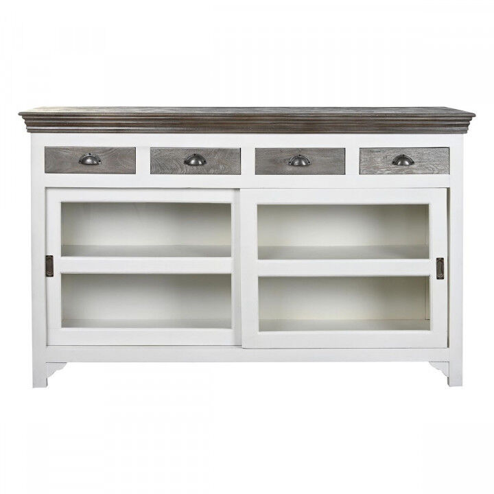 Sideboard DKD Home Decor White Grey Dark brown Crystal Mango wood 165 x 45,7 x 105,4 cm