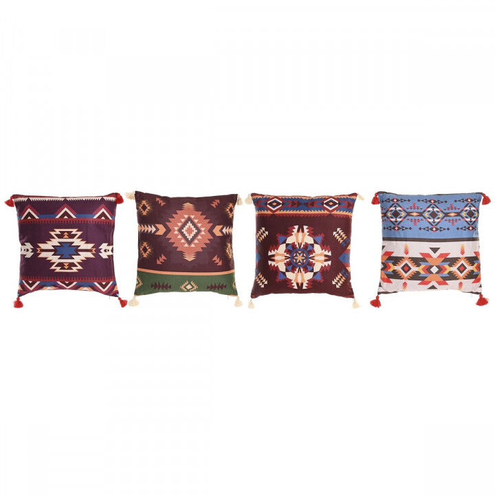 Coussin DKD Home Decor Polyester Multicouleur Ikat (45 x 10 x 45 cm) (4 Unités)