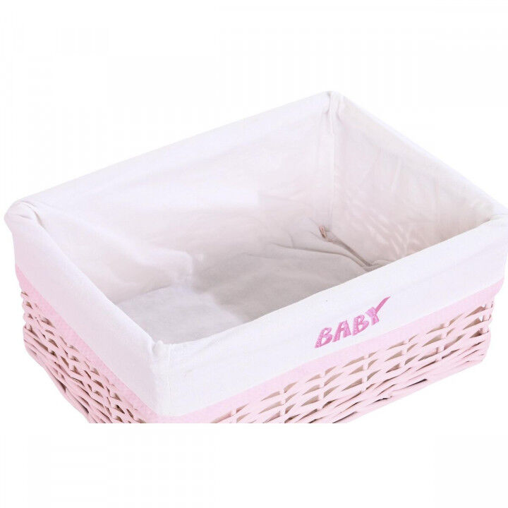 Cesto per i Panni DKD Home Decor Rosa vimini Per bambini 44 x 34 x 56 cm 5 Pezzi