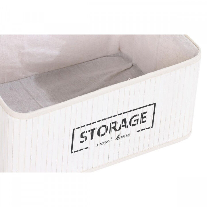 Mandenset DKD Home Decor Wit Bamboe 40 x 30 x 46 cm 5 Onderdelen