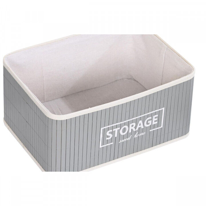 Mandenset DKD Home Decor Donker grijs Bamboe 40 x 30 x 46 cm 5 Onderdelen