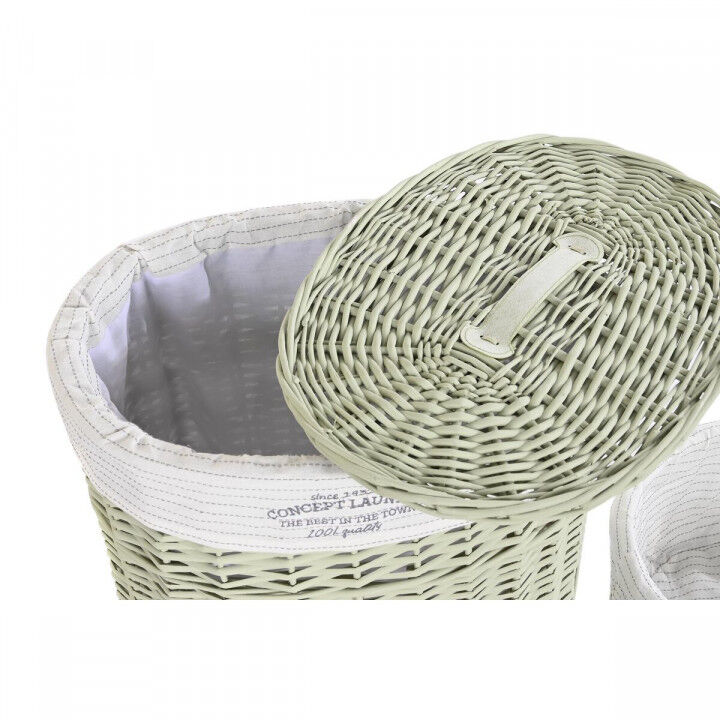 Lot de paniers DKD Home Decor Vert osier 51 x 37 x 56 cm 5 Pièces