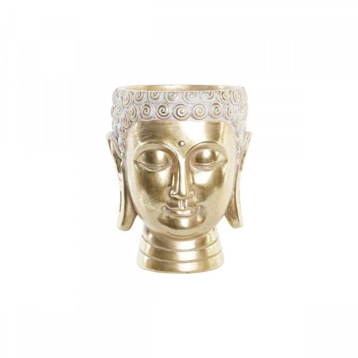 Macetero DKD Home Decor 17,5 x 17,5 x 21 cm Dorado Buda Resina