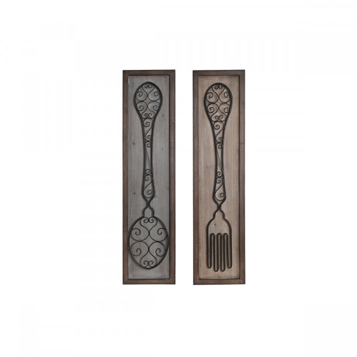 Decorative Figure DKD Home Decor Aged finish Metal Wood Pieces of Cutlery (24 x 5 x 99 cm) (2 Units)